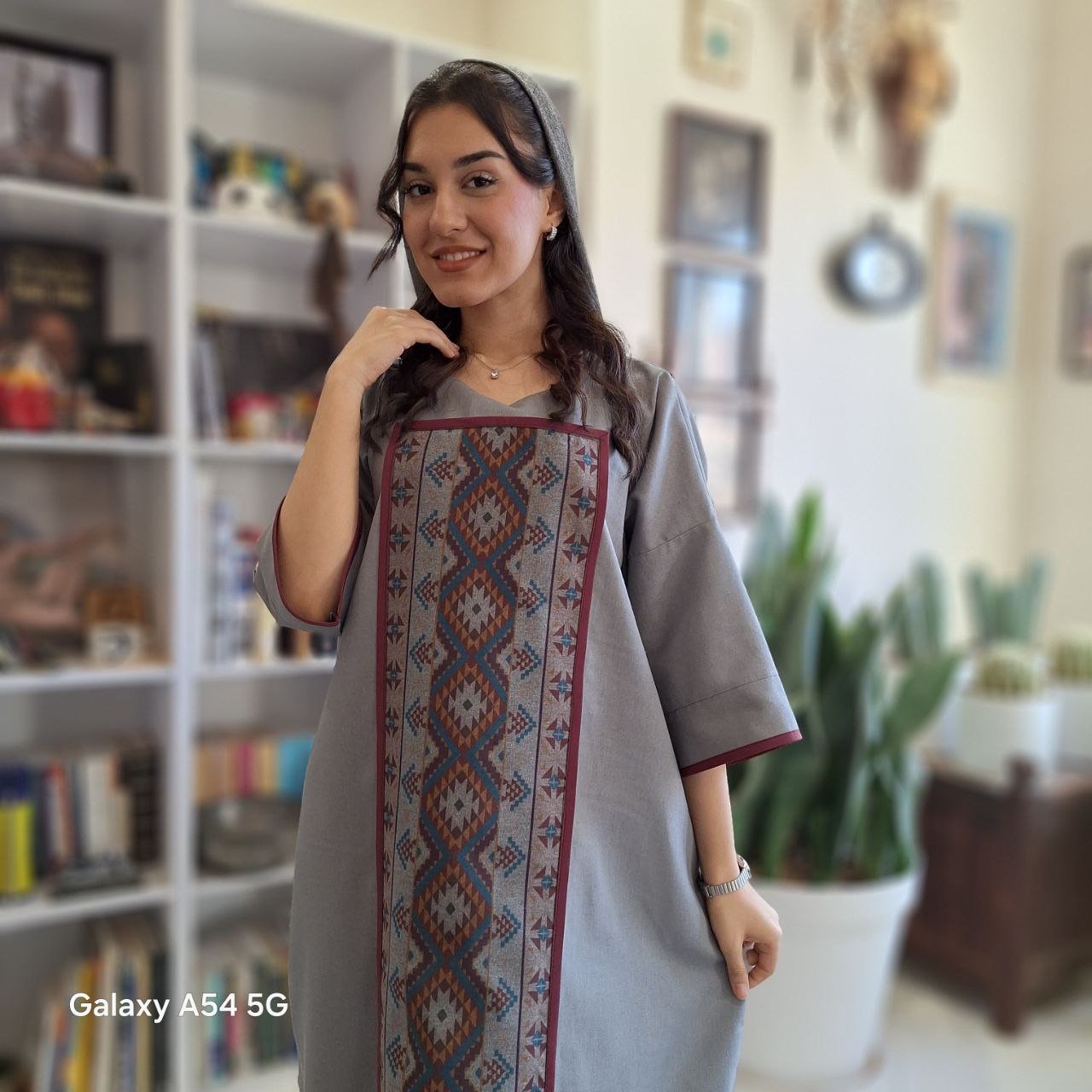پیراهن لینن طوسی
