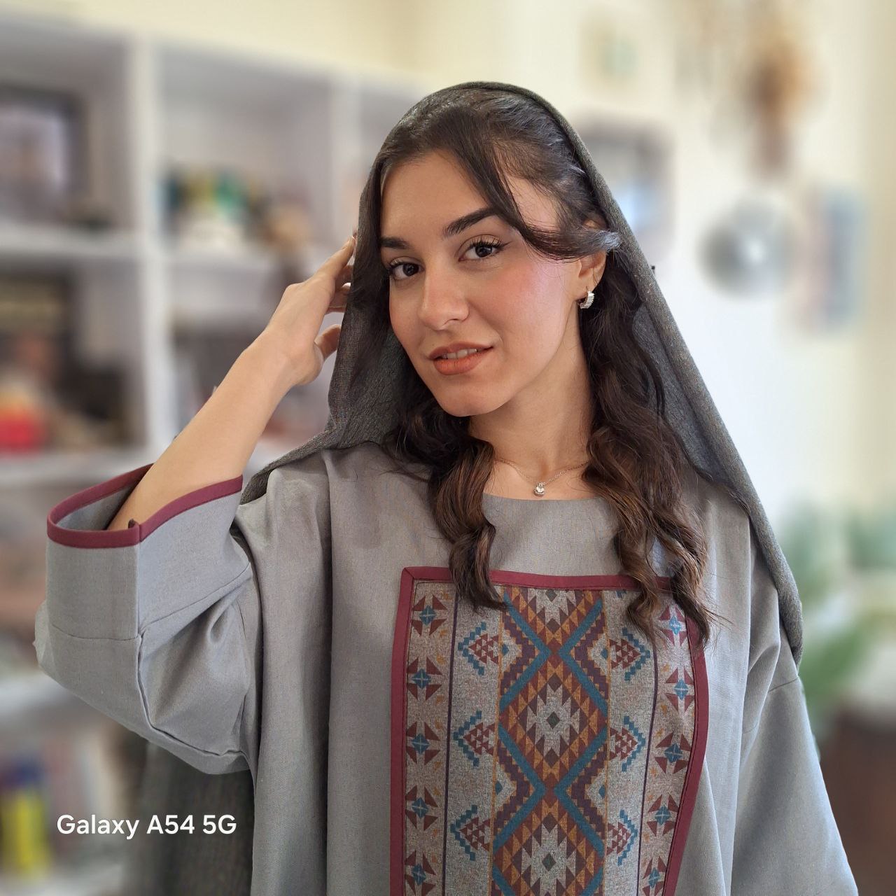 پیراهن لینن طوسی